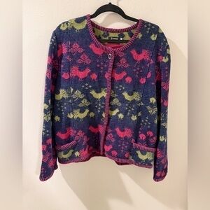 Vintage‎ Simu Size XL Animal Print Wool Knit Long Sleeve Button Closure Cardigan